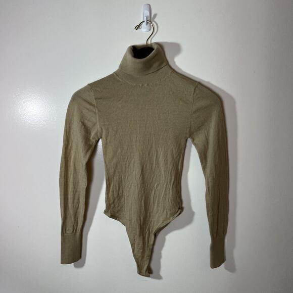 Kith Tops - Kith Women’s Wool Turtleneck Bodysuit Size XS Beige Minimalist Capsule Wardrobe